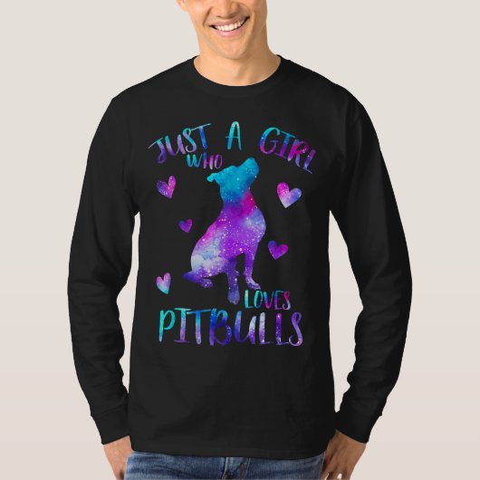 Gewoon een meisje dat van Pitbulls Galaxy Space Pi T-shirt (Voorkant)