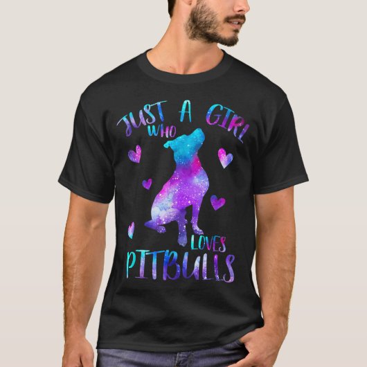 Gewoon een meisje dat van Pitbulls Galaxy Space Pi T-shirt (Voorkant)