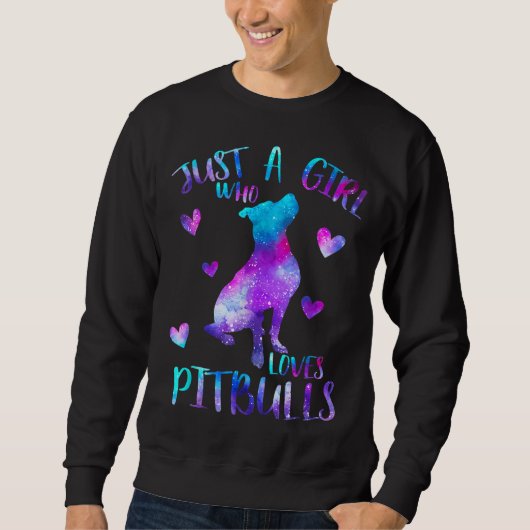 Gewoon een meisje dat van Pitbulls Galaxy Space Pi Trui (Voorkant)
