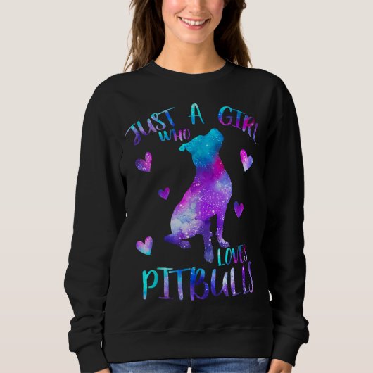 Gewoon een meisje dat van Pitbulls Galaxy Space Pi Trui (Voorkant)