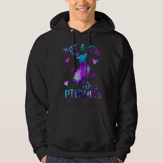 Gewoon een meisje dat van Pitbulls houdt Hoodie (Voorkant)