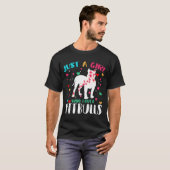 Gewoon een meisje dat van Pitbulls houdt, Silhouet T-shirt (Voorkant volledig)