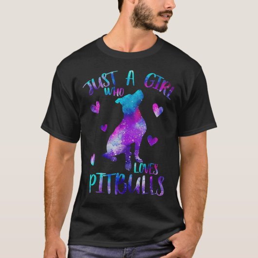 Gewoon een meisje dat van Pitbulls houdt T-shirt (Voorkant)