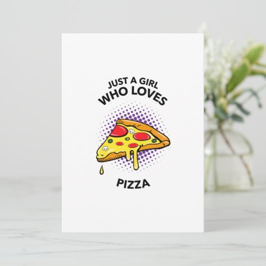 Gewoon een meisje dat van pizza houdt, grappig Ita Bedankkaart (Staand voorkant)