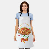 Gewoon een meisje dat van pizza houdt - grappig schort (Gedragen)