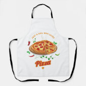 Gewoon een meisje dat van pizza houdt - grappig schort (Voorkant)