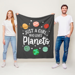 Gewoon Een Meisje Dat Van Planeten Buitenruimte Ho Fleece Deken