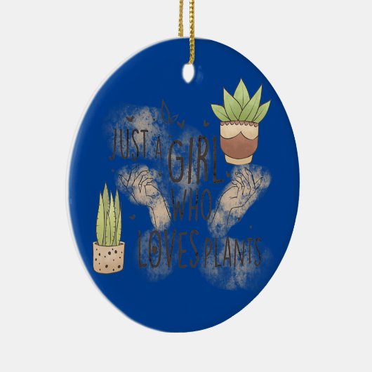 Gewoon een meisje dat van Planten houdt, Cute Gard Keramisch Ornament (Rechts)