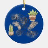 Gewoon een meisje dat van Planten houdt, Cute Gard Keramisch Ornament (Voorkant)