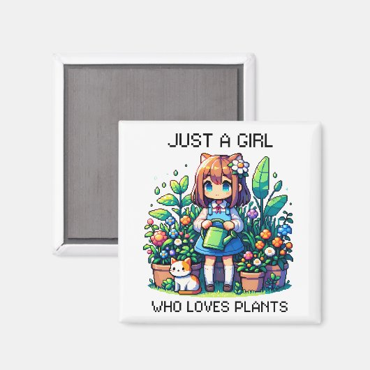 Gewoon een meisje dat van Planten houdt Magneet (Voorkant / Achterkant)