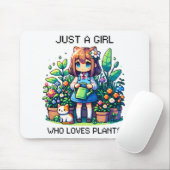 Gewoon een meisje dat van Planten houdt Muismat (Met muis)