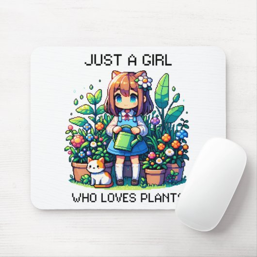 Gewoon een meisje dat van Planten houdt Muismat (Met muis)