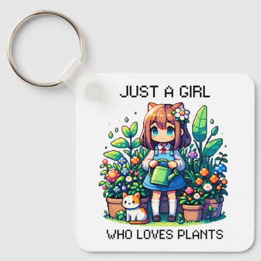 Gewoon een meisje dat van Planten houdt Sleutelhanger (Voorkant)