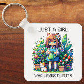 Gewoon een meisje dat van Planten houdt Sleutelhanger (Voorkant)
