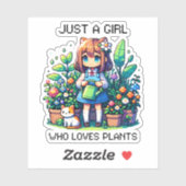 Gewoon een meisje dat van Planten houdt Sticker (Vel)