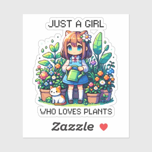 Gewoon een meisje dat van Planten houdt Sticker (Vel)