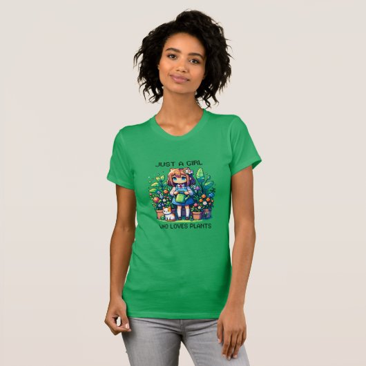 Gewoon een meisje dat van Planten houdt T-shirt (Voorkant volledig)