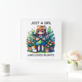 Gewoon een meisje dat van Planten houdt Vierkante Klok (Huis)