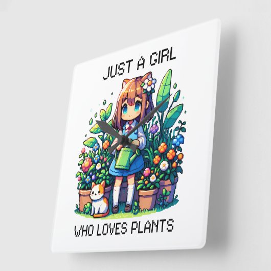 Gewoon een meisje dat van Planten houdt Vierkante Klok (Hoek)