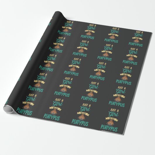 Gewoon een meisje dat van Platypus Zoology Mammal  Cadeaupapier (Uitgerold)