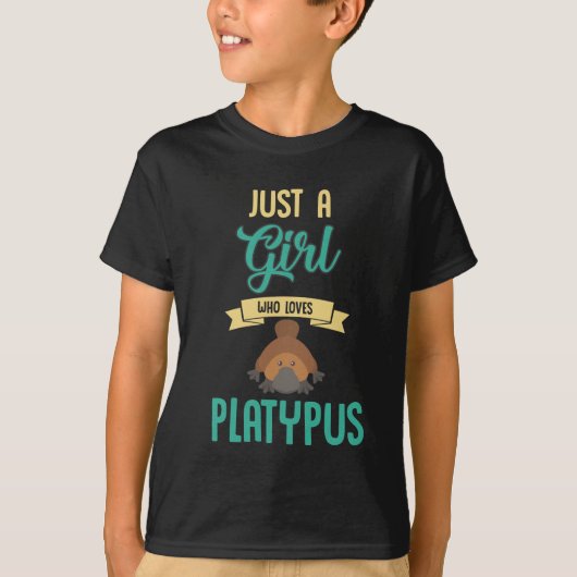 Gewoon een meisje dat van Platypus Zoology Mammal T-shirt (Voorkant)