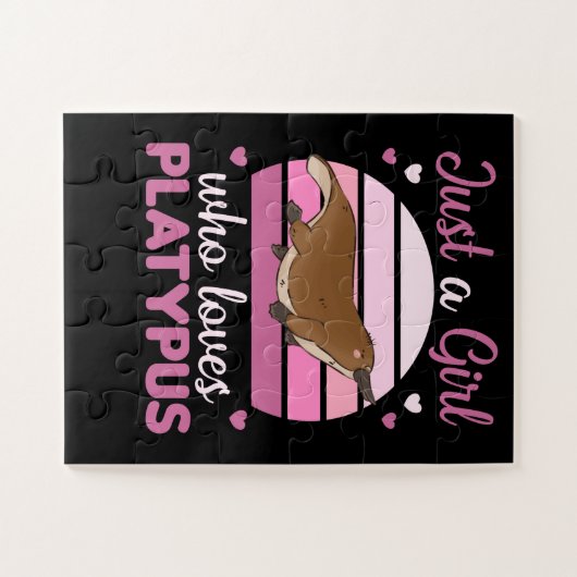 Gewoon een meisje dat van platypussen houdt, zoete legpuzzel (Horizontaal)