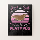 Gewoon een meisje dat van platypussen houdt, zoete legpuzzel (Verticaal)