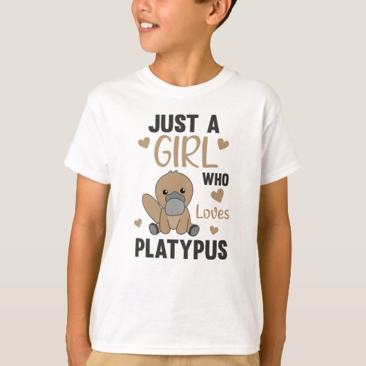 Gewoon een meisje dat van platypussen houdt, zoete t-shirt (Voorkant)