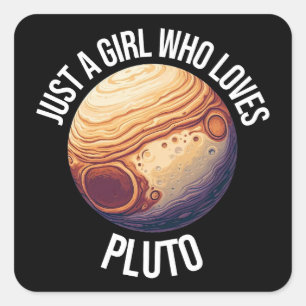 Gewoon een meisje dat van Pluto houdt Vierkante Sticker