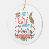 Gewoon een meisje dat van poëzie gedichten houdt keramisch ornament (Links)