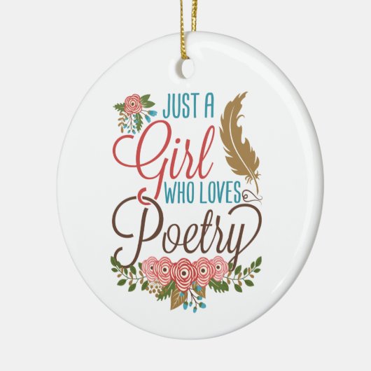 Gewoon een meisje dat van poëzie gedichten houdt keramisch ornament (Links)