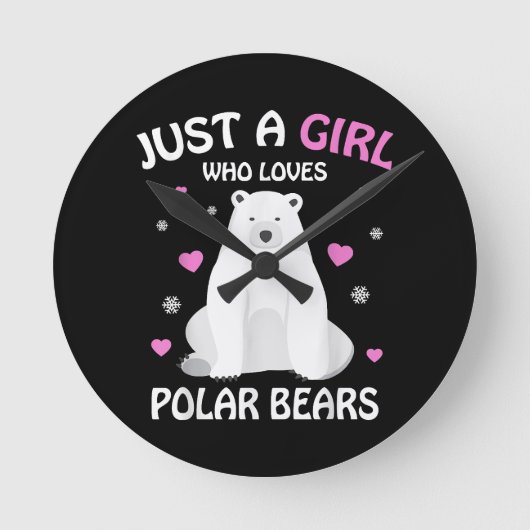 Gewoon een meisje dat van Polaire Beren houdt, Bee Ronde Klok (Voorkant)