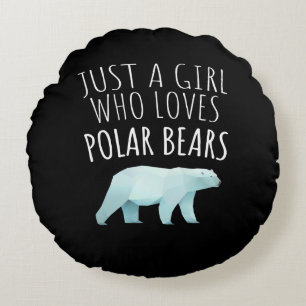 Gewoon een meisje dat van Polar Beren Dierenvriend Rond Kussen