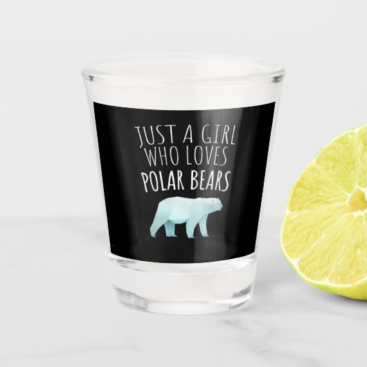 Gewoon een meisje dat van Polar Beren Dierenvriend Shot Glas (Voorkant)