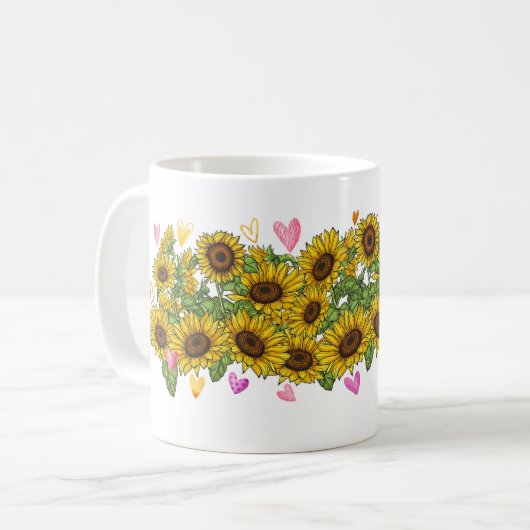 Gewoon een meisje dat van Pommeren Zonnebloem houd Koffiemok (Voorkant links)