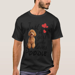 Gewoon een meisje dat van Poodle-hond houdt Funny T-shirt