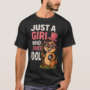 Gewoon een meisje dat van poolbiljart houdt Poolsp T-shirt