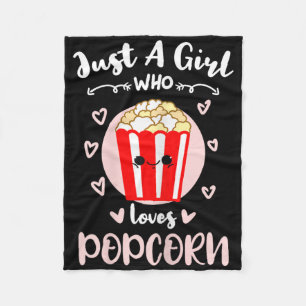 Gewoon Een Meisje Dat Van Popcorn Houdt Fleece Deken