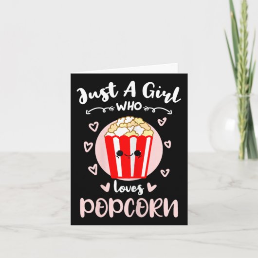 Gewoon een meisje dat van Popcorn houdt Kaart (Voorkant)