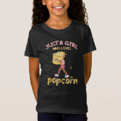 Gewoon een meisje dat van Popcorn houdt T-shirt (Voorkant)