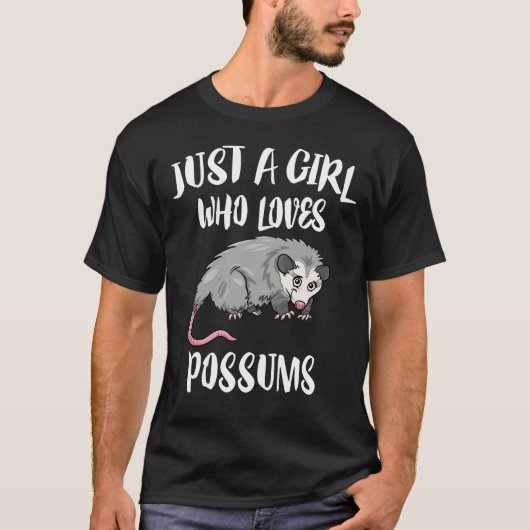 Gewoon een meisje dat van Possum Animal houdt T-shirt (Voorkant)