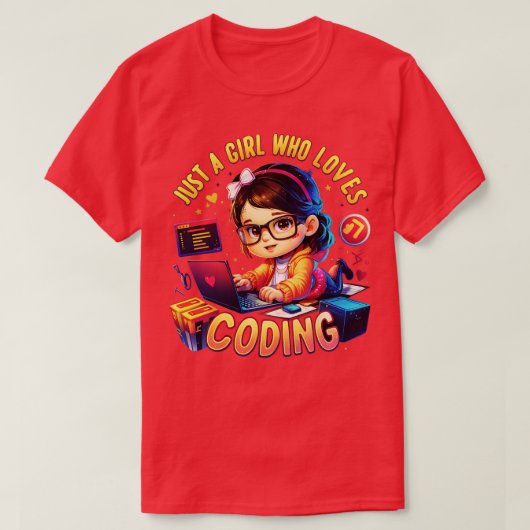 Gewoon een meisje dat van programmeren houdt t-shirt (Design voorkant)