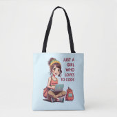 Gewoon een meisje dat van programmeren houdt tote bag (Voorkant)
