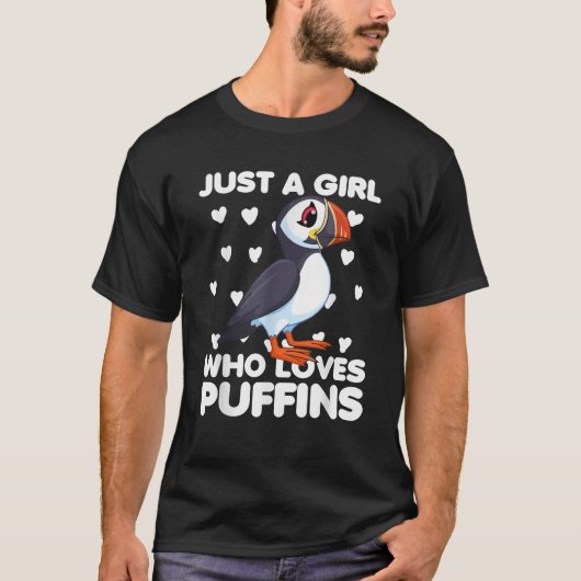 Gewoon een meisje dat van Puffins houdt T-shirt (Voorkant)
