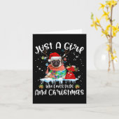 Gewoon een meisje dat van Pug houdt en van Kerstmi Kaart (Gele Bloem)