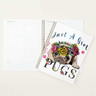 Gewoon een meisje dat van Pug Pet Lover houdt Planner