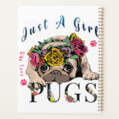 Gewoon een meisje dat van Pug Pet Lover houdt Planner (Achterkant)