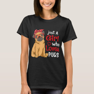 Gewoon een meisje dat van Pugs houdt - Cute Pug Lo T-shirt