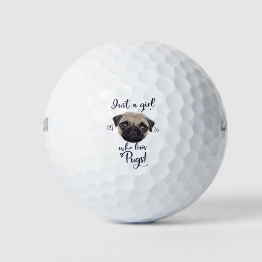 Gewoon een meisje dat van pugs houdt golfballen (Voorkant)