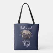Gewoon een meisje dat van pugs houdt tote bag (Achterkant)